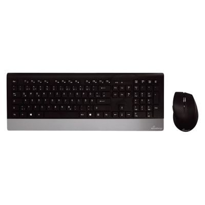 Funk-Tastatur- und Maus-Set HIGHLINE, QWERTZ, schwarz/silber