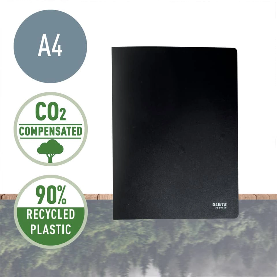 Leitz Sichthüllenmappe Recycle - A4, 20 Hüllen, PP, , schwarz