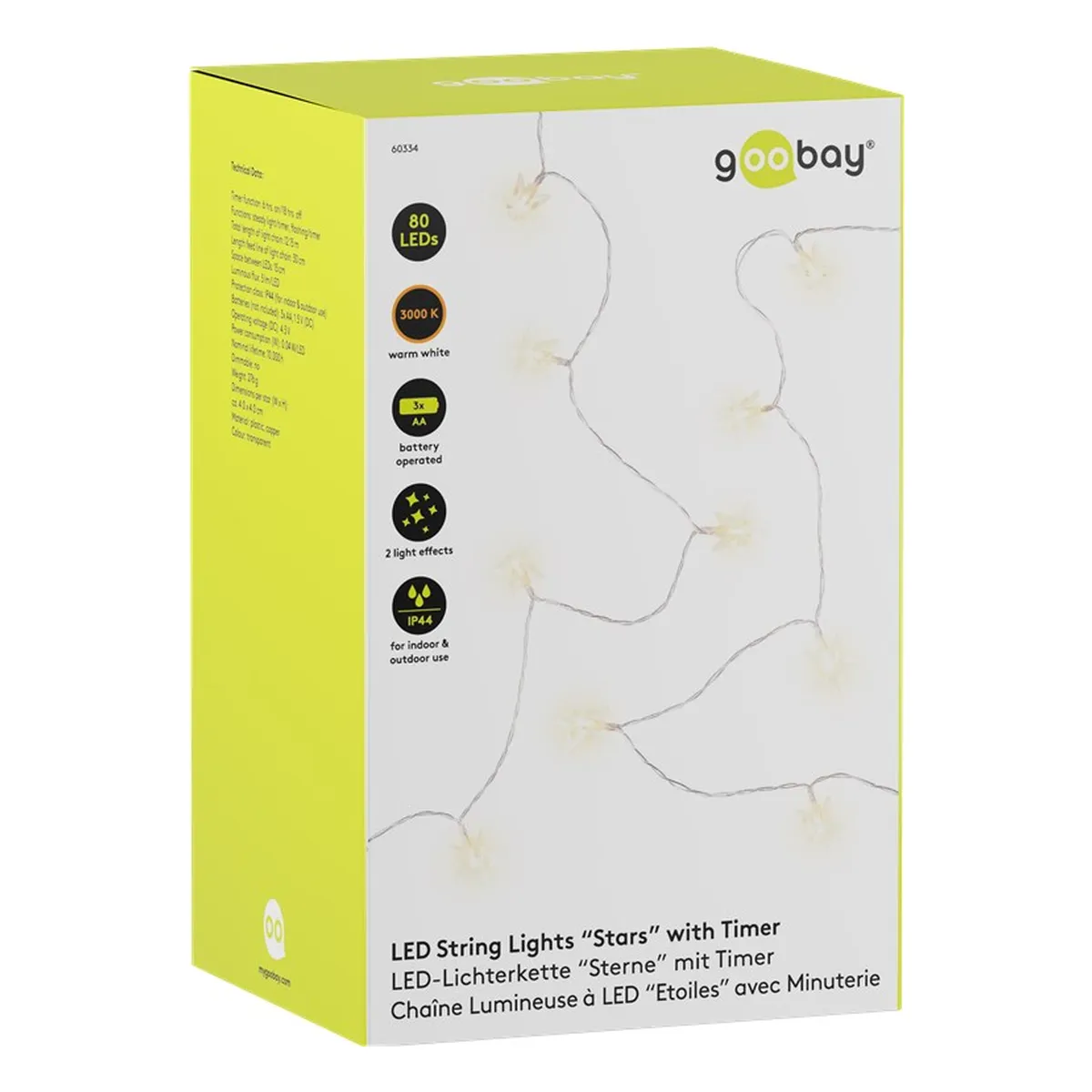 Goobay 80er LED-Lichterkette “Sterne“