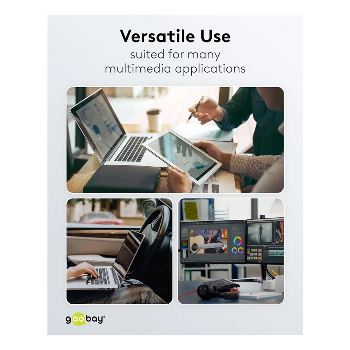 2in1 USB-Textilkabel, spacegrau/silber, 1 m