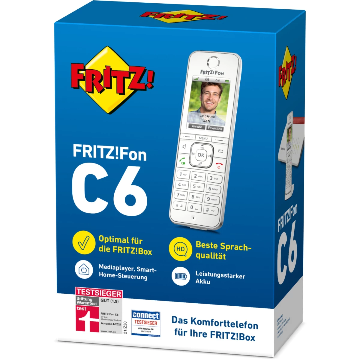 AVM FRITZ!Fon C6 DECT-Telefon Anrufer-Identifikation Weiß