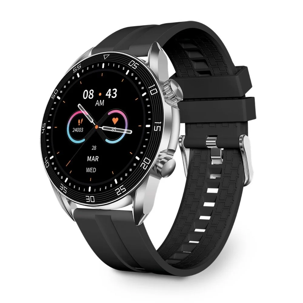 Fontastic Lema AMOLED Smartwatch mit 1,43“ Display schwarz | BT Call, Musik Player, iP67, Kabelloses Laden