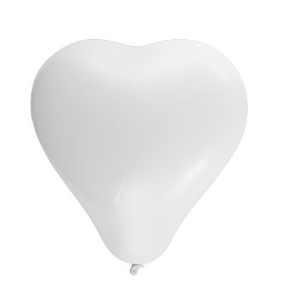 Luftballons weiße Herzen, 6er Beutel