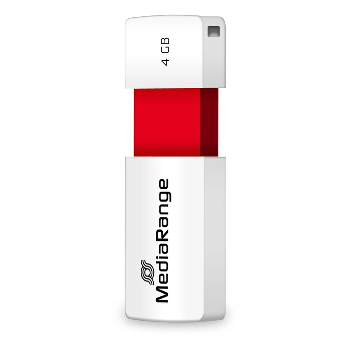 MediaRange USB-Speicherstick rot 4GB | mit Schiebemechanismus