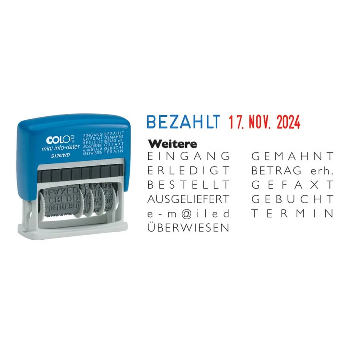 COLOP Mini-Dater - Datumstempel mit 12 Texten