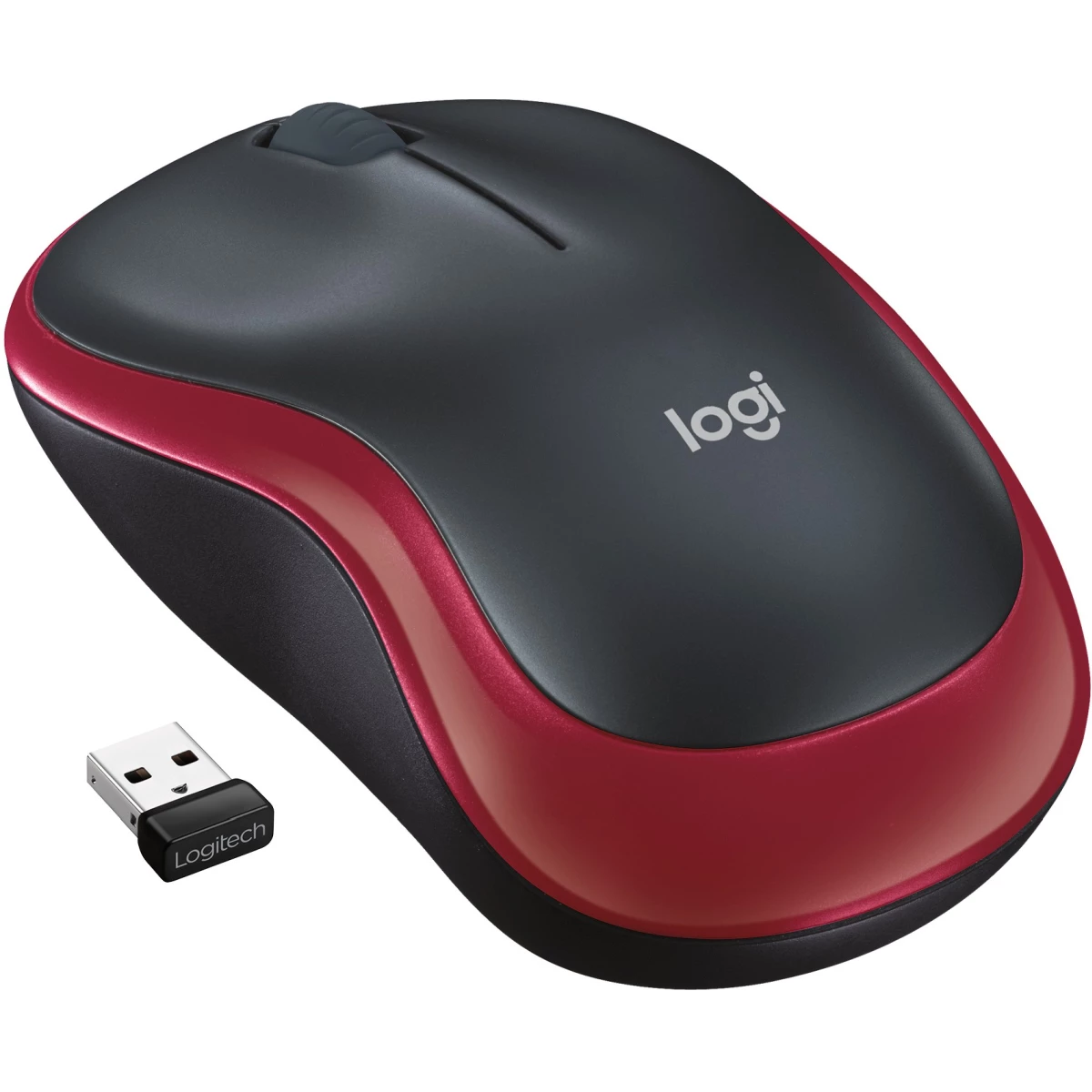 Logitech kabellose Maus M185 rot 2.4 GHz